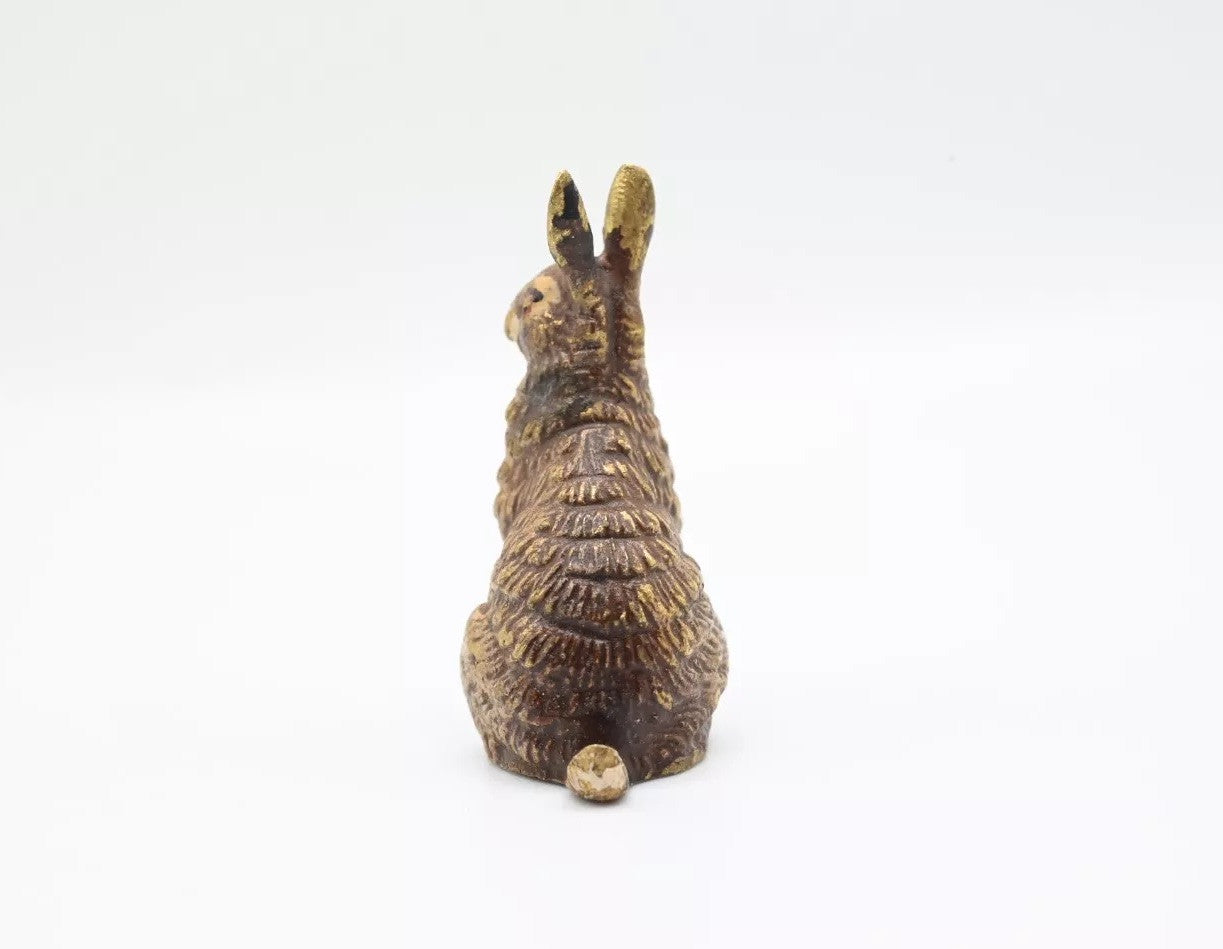 Original Realistic Antique Austrian Vienna Cold Painted Bronze of Rabbit2