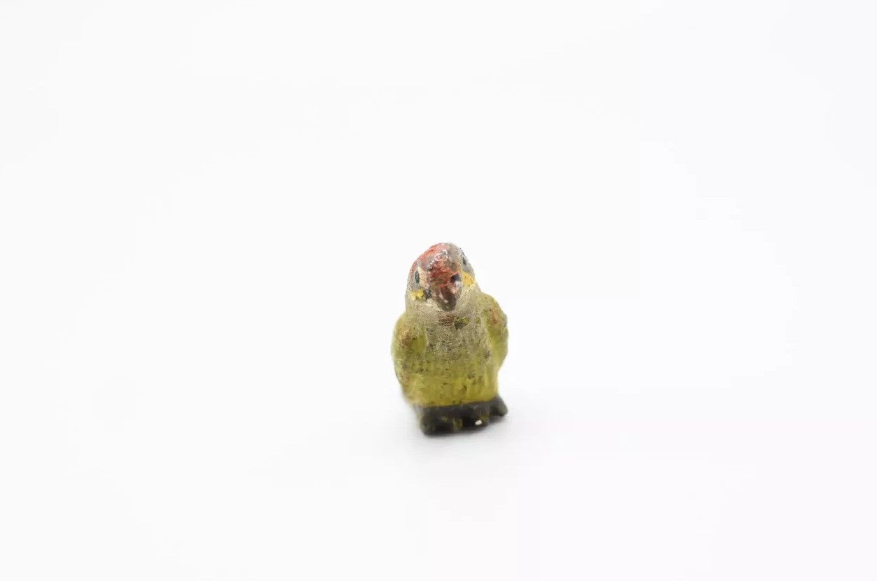 Original Miniature Antique Austrian Vienna Cold Painted Bronze of Green Parrot1